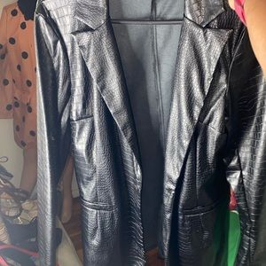 Pretty Little things leather Croc print Blazer